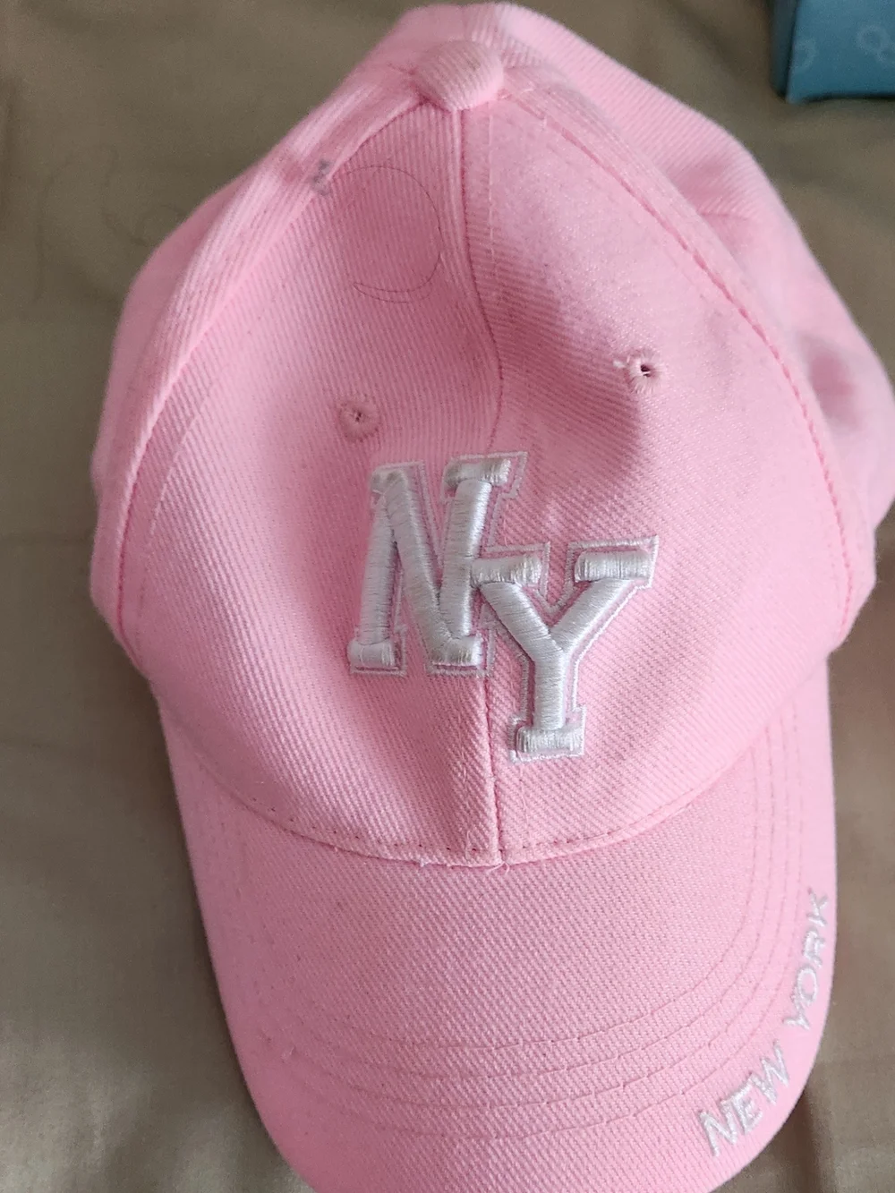 NY Embroidered Pink Kids/womens Baseball Cap